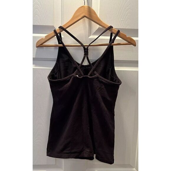 Athleta Empowerment Tank Top Size Medium Stretchy Black Strappy Back Camisole - Picture 2 of 6